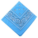 Darzheoy 22 inch Cotton Paisley Bandana Multi Colored Set Cowboy Bandana Head Scarf Double-sided for Men & Women Light Blue