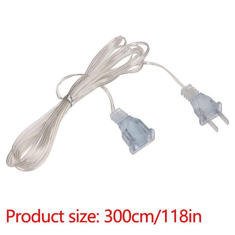 Darzheoy Clear Extension Cord, 10 Feet Male to Female Extension Cords, Clear Extension Cord Indoor Thin, 2 Prong Indoor Cord Extension White
