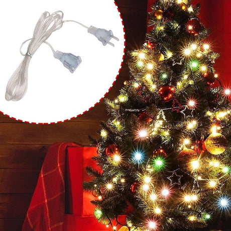 Darzheoy Clear Extension Cord, 10 Feet Male to Female Extension Cords, Clear Extension Cord Indoor Thin, 2 Prong Indoor Cord Extension White