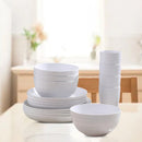 Darzheoy 16 Pieces Kitchen Dinnerware Set, Service for 8, Dinner Plates, Dessert Plate, Cereal Bowls, Cups, Colorful Plastic Outdoor Camping Dishes White