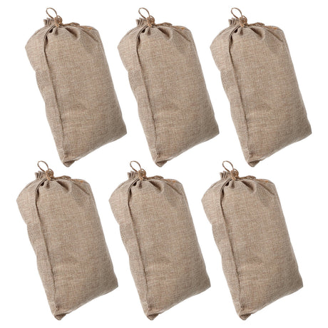 WHAMVOX 6 Pcs Vegetable Bags for Storage Small Burlap Food Jute Tote Khaki