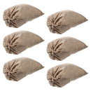 WHAMVOX 6 Pcs Vegetable Bags for Storage Small Burlap Food Jute Tote Khaki
