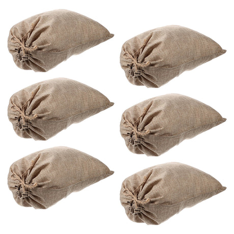 WHAMVOX 6 Pcs Vegetable Bags for Storage Small Burlap Food Jute Tote Khaki