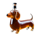 Darzheoy Wolf Whiskey Bottle, Funny Wolf Whiskey Bottle, 3D Wolf Shape Glass, Wine Decanter for Men Dad, Home Bar Dachshund Lover Decor Brown