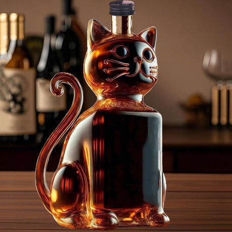 Darzheoy Wolf Whiskey Bottle, Funny Wolf Whiskey Bottle, 3D Wolf Shape Glass, Wine Decanter for Men Dad, Home Bar Dachshund Lover Decor G
