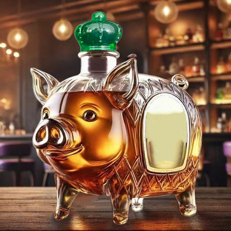 Darzheoy Wolf Whiskey Bottle, Funny Wolf Whiskey Bottle, 3D Wolf Shape Glass, Wine Decanter for Men Dad, Home Bar Dachshund Lover Decor I