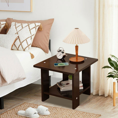 Kdkad Compact Multi-Functional Side Table, Small Accent End Table for Sofa, Bedside, Living Room & Apartment, Portable Tea Table Nightstand Black