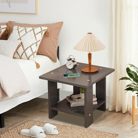Kdkad Compact Multi-Functional Side Table, Small Accent End Table for Sofa, Bedside, Living Room & Apartment, Portable Tea Table Nightstand Gray