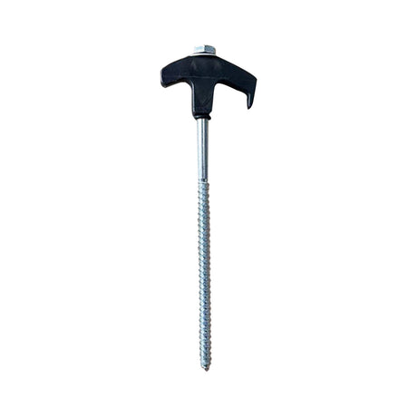 Chmadoxn Tent Stakes Heavy Duty, 8 Inch Screw in Tent Stakes, Ground Anchors Screw in, Tent Pegs Camping Stakes, Metal Threaded Tent Spikes 12 pc Black