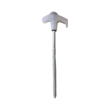 Chmadoxn Tent Stakes Heavy Duty, 8 Inch Screw in Tent Stakes, Ground Anchors Screw in, Tent Pegs Camping Stakes, Metal Threaded Tent Spikes 12 pc White