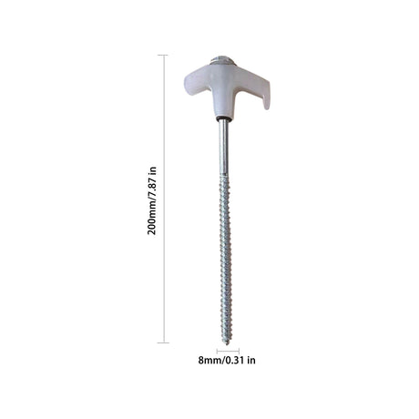 Chmadoxn Tent Stakes Heavy Duty, 8 Inch Screw in Tent Stakes, Ground Anchors Screw in, Tent Pegs Camping Stakes, Metal Threaded Tent Spikes 12 pc White
