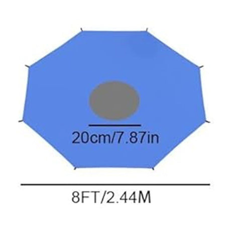 Kdkad Trampoline Shade Cover, 8ft 10ft 12ft 14ft 16ft Sun-Protection Trampolines Canopy, Easy to Install, Anti-UV Trampolines Sunshade Accessories for Outdoor Backyard Playground 8' Blue