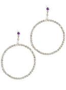 Large Sparkly Diamante Hoop Costume Earrings