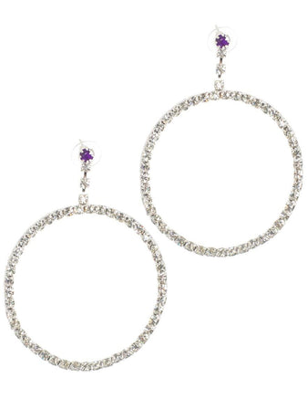 Large Sparkly Diamante Hoop Costume Earrings