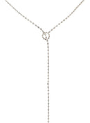 Sparkly Silver Diamante Drop Costume Necklace