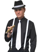 1920s White Satin Gangster Costume Tie