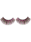 Long Black and Pink Tinsel False Eyelashes