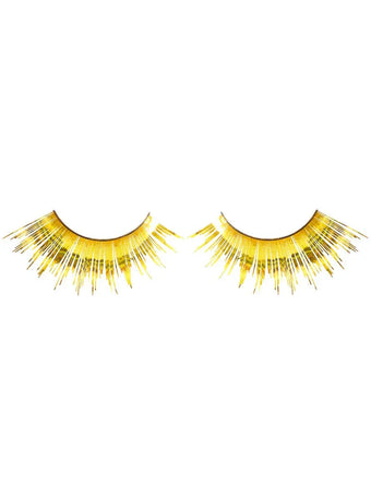 Long Metallic Gold Tinsel False Eyelashes