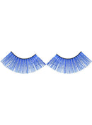 Long Blue False Eyelashes with Silver Tinsel