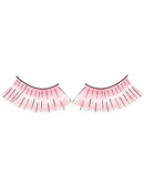 Long Light Pink False Eyelashes with Silver Tinsel