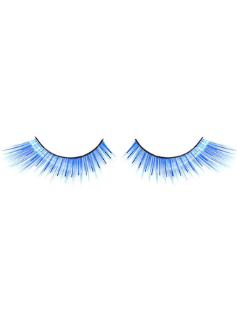 Winged Blue False Eyelashes with Tinsel Highlights