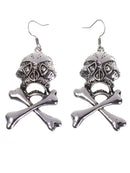 Silver Skull and Cross Bones Womens Earrings