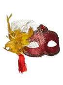 Celebration Red Glitter Masquerade Mask
