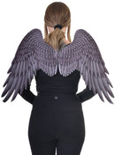 Feather Print Black and Grey Angel Costume Wings