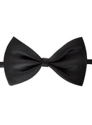 Classic Black Satin Adjustable Costume Bow Tie