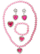 Hot Pink 4 Piece Girls Princess Jewellery Set