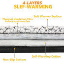 Self Warming Cat Bed Self Heating Cat Dog Mat 40*50cm Extra Warm Thermal Pet Pad  Removable Cover Non-Slip Bottom Washable Non Electric（White face with black background）