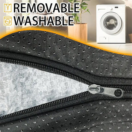 Self Warming Cat Bed Self Heating Cat Dog Mat 40*50cm Extra Warm Thermal Pet Pad  Removable Cover Non-Slip Bottom Washable Non Electric（White face with black background）
