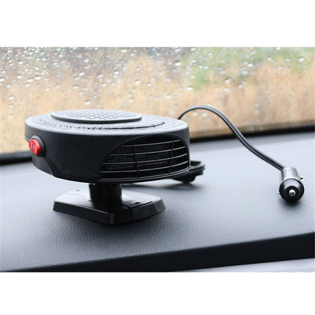 Car Heater, 12V 150W Car Fan, Car Windscreen Quick Defrost & Defog, Plug-in Cigarette Lighter, 2-in-1 Heating & Cooling Adjustable Thermostat, Black