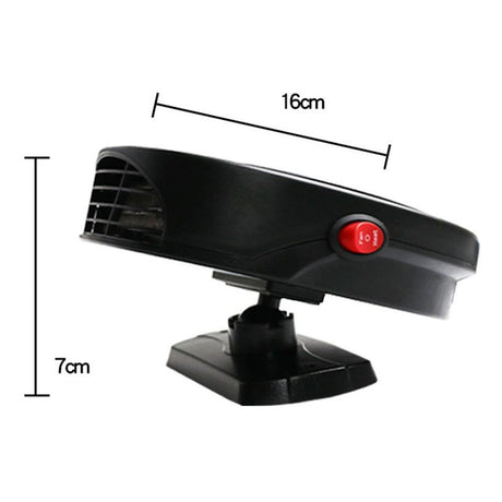 Car Heater, 12V 150W Car Fan, Car Windscreen Quick Defrost & Defog, Plug-in Cigarette Lighter, 2-in-1 Heating & Cooling Adjustable Thermostat, Black