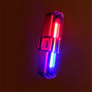 USB Rechargeable Tail Light, LED Night Cycling Bike Warning Rear Tail Light  for Cycling Safety(Red & Blue & White)