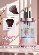 Electric Makeup Brush Cleaner, , Automatic Spinning Cosmetic Brush Cleaner One-Click Operation, Auto-Rotating Brush Cleaner for Any Makeup Brushes（USB）pink