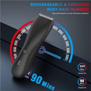Body Hair Trimmer & Electric Shaver for Men and Women for Pubic Hair, Chest, Legs & Bikini Line, Waterproof & Rechargeable, （7800 Black Bottom）