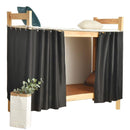 Heavy-Duty Blackout Bottom Bunk Bed Curtains Privacy Canopy Twin Size for Home Dorm, 2 Panels, Black
