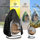 Patio Egg Chair Cover Waterproof Wicker Swing Egg Chair Cover with Zipper and Bottom Buckle Single Seat for Outdoor Furniture, Black, （115*190CM）
