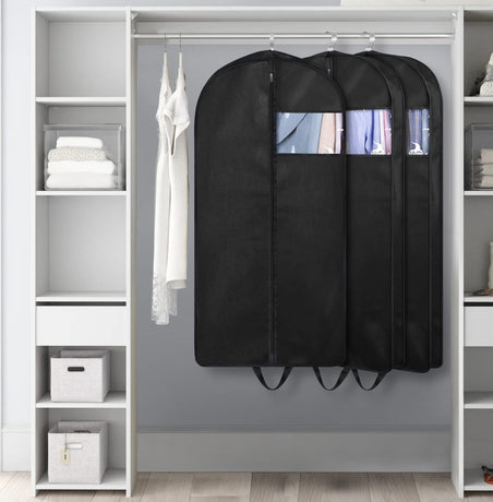 Travel Garment Bag with Zipper Pocket, Suit Bag for Suits, Dresses, Coats  Men Suit Cover With Handles for Clothes, Coats, Jackets, Shirts（3 Packs）