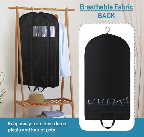 Travel Garment Bag with Zipper Pocket, Suit Bag for Suits, Dresses, Coats  Men Suit Cover With Handles for Clothes, Coats, Jackets, Shirts（3 Packs）