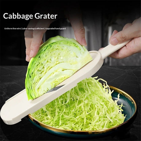 Onion Slicer, Stainless Steel Vegetable Cutter | Salad Grater | Multi-Purpose Chopper For Cabbage Lettuce Onion Vegetable（Salad grater+hand guard (with cleaning brush included)）
