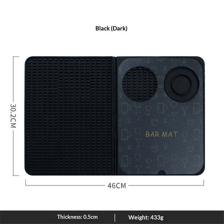 Bar Mat, Bar Accessories, Multifunctional Folding Cocktail Mat with Cutting Board, 18
