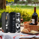 Insulated Wine Tote Bag With Stainless Wine Glasses.  For Boating Travel. Wine Cooler Bag For Beach. Portable Wine Carrier & Tumblers For Picnic. Outdoor Wine Lovers Gift