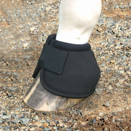 Equine Ballistic Overreach Bell Boots - No-Turn Horse Hoof Protection Boots (Sold in Pairs) - Black, Large