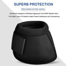 Equine Ballistic Overreach Bell Boots - No-Turn Horse Hoof Protection Boots (Sold in Pairs) - Black, Large