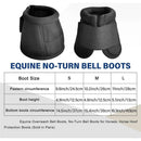 Equine Ballistic Overreach Bell Boots - No-Turn Horse Hoof Protection Boots (Sold in Pairs) - Black, Large