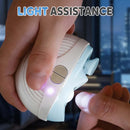 Electric Smart Nail Clippers for Adults Seniors, 3 Speeds Strong Power Automatic Nails Trimmer with Polisher, Light, Clip Storage, Rechargeable Toenail Clippers for Thick Toenails(White)