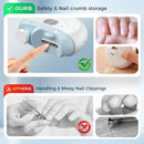 Electric Smart Nail Clippers for Adults Seniors, 3 Speeds Strong Power Automatic Nails Trimmer with Polisher, Light, Clip Storage, Rechargeable Toenail Clippers for Thick Toenails(White)