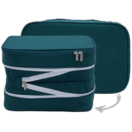 Travel Essentials Luggage Organizer l Self Compression Organizer for Travel l Overnight Trip, Road Trip, Beach, Cruise（L）
